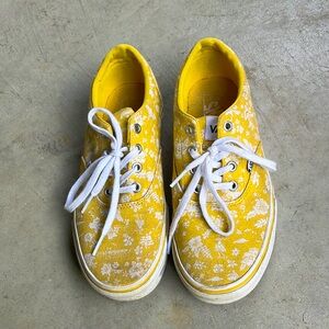 Yellow floral design vans